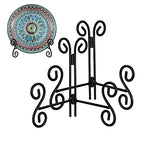 Plate Stand, 2 Pack 6 Inch Plate Holder for Display, Black Foldable Iron Table Easel for Picture Book Photo Frame Decorative Plate - size: 6 Inch - 2Pack