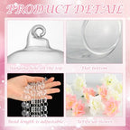 24 Sets Hanging Glass Candle Holder Wedding Glass Globe with Acrylic Gems Bead Garland Tea Light Holder Orbs Container for Flower Plants Micro Landscape DIY Xmas Tree Party Decoration 2.36 Inch