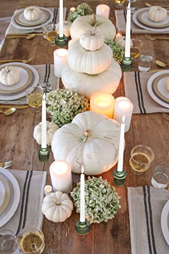 Vixdonos Taper Glass Candlestick Holders Tealight Candle Holders for Table Centerpieces, Wedding Decor and Dinner Party (6 Pcs, Green) - color: Green, size: 6 Pcs