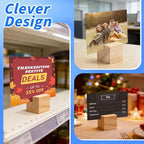 30Pcs 1.2x1.2 Inches Wood Table Number Stands, Wood Place Card Holders, Picture Holder Acrylic Sign Holdersr for Wedding, Ceremony, Birthday, Party, Home Decoration, Events - size: 1.2" 30pcs