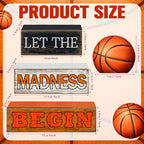 Yuntau 4 Pcs Wooden Tabletop Decor Tiered Tray Decor Rustic Wood Block Sign Gift Centerpiece Farmhouse Table(Basketball) - style: Basketball