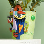 Picasso Face Planter Pots – Abstract Art Flower Vase with Facial Expressions, for Indoor Plant, Unique Planter Head Pot for Home Decor - size: Small