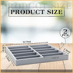 Batiyeer Sunglasses Organizer Storage Tray 10 Grids Eyewear Watch Holder Display Stackable Ice Velvet Tray Women (Gray,2 Pcs) - color: Gray