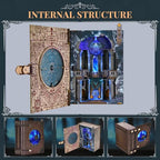 CCCDF Magic Book Nook Kit, Openable Miniature Dollhouse Booknook, 3D Wooden Bookend with LED Light, Wizard Themed DIY Craft Decor for Adults Teens - Circle of Magic - style: Circle of Magic