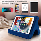 SAMHOUSING Tablet Pillow Stand Holder Dock for Bed with 3 Viewing Angles, Compatible with All Tablets,Phones and iPad Pro 9.7, 10.5,12.9 Air Mini 4 3, Kindle, E-Reader and Books(Navy) - color: Navy