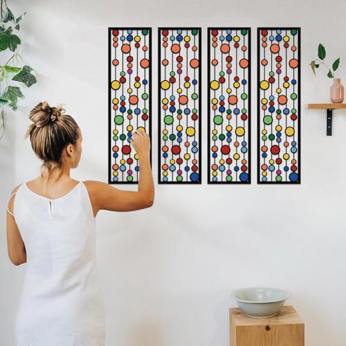 ShxTrade Geometric Metal Wall Decor, Modern Minimalist Geometric Wall Art 3D Abstract for Living Room Metal Wall Sculpture Hanging for Home Bedroom Office (Colorful) - color: Colorful