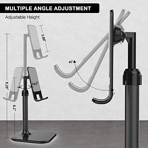 Doboli Cell Phone Stand, Phone Stand for Desk, Phone Holder Stand Compatible with iPhone and All Mobile Phones Tablet, Gifts for Adults Women Men Mom Wife, Black - color: black