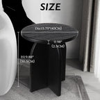 Oakrain End Table with Pedestal, Wood Side Table Bedside Sofa Couch, Modern Nightstand for Bedroom, Small Round Coffee Table for Living Room Office Balcony, Black - color: Black-round Shape