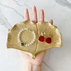 Jewelry Dish, Resin Small Leaf Shaped Ring Holder Jewelry Organizer, Trinket Dish Mini Tray for Christmas Birthday Wedding Gifts - color: Ginkgo