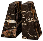 Modern Wedge Marble Bookends (Black and Gold) - color: Black and Gold