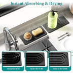 Water Absorbing Stone Tray, Quick Drying Diatomite Bathroom Tray Countertop, Stone Drying Mat for Kitchen Counter, Soap Dish Dispenser Vanity Organizer, Dark Grey-A-8.3" x 4" - color: Dark Grey a