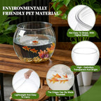 Geelin 3 Gallon Plastic Fish Tank Large Bowl Shatterproof with Crystal Clear Clarity for Terrarium, Flower Vase Centerpiece Gift for Fish Lovers (Round) - size: 3 Gallon, style: Round