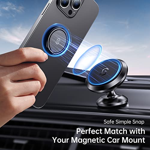 Syncwire Cell Phone Ring Holder Stand, 360 ° Rotation Finger Ring Kickstand Polished Metal Phone Grip Compatible with iPhone, Samsung, LG, Sony - color: Black, size: 1 Pack
