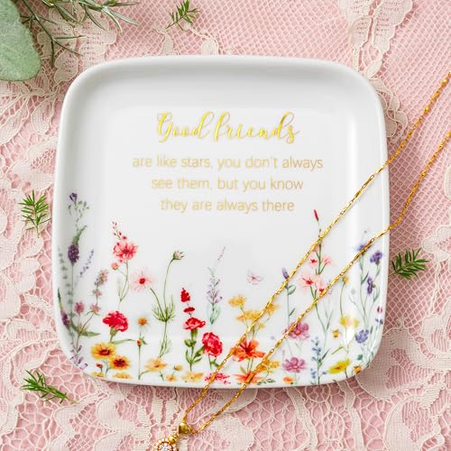 Crisky Jewelry Ring Dish Friend Gifts for Women, Long Distance Friendship Gfits for Women Female Best Friends Birthday Party, Good Friends Are Like Stars - style: Friend - Good Friends Are Like Stars …