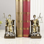 Goddess of Justice Resin Statue Bookend Set of 2 Lady Justice Sculpture - Athena Statue Home Decor, Lawyer Office Desk Organizer, Legal Theme Gift