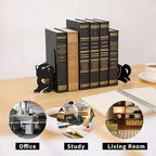 Book Ends, 1 Pair Cute Cat Metal Bookends, Creative Decorative Book Holders for Home Office Bookshelf, Cat Lovers Gifts, Library Desk Book Stopper for Shelves, Exotic Shorthair - style: Exotic Shorthair