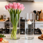 2 Pack Acrylic Cylinder Vases, Non-breakable Vase for Centerpieces, 10 inch Tall Clear Flower Vase Bulk Floating Candle Holder for Wedding Table Home Decor and Party - size: 2 Pack(4''W x 10''H & 5''W x 10''H)