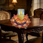 DIY Diamond Art Painting Candlestick Holders 5.71in Mandala Flower Shape Desk Candle Tray Tabletop Ornaments for Wedding Ramadan Party Home Table Centerpiece-Mandala12 - color: Mandala12