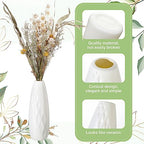 10 Pack Composite Plastic Flower Vases Bulk White Small Tall Conic Floral Vases for Centerpieces Unbreakable Bud Vase for Wedding Party Living Room Decor (Elegant) - style: Elegant