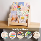 Exood Greeting Card Organizer Display Stand , 4-Tier Wooden Rack Holder for postcard Brochure Photos Sticker Retail