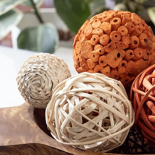 ANDALUCA Large Decorative Vase Filler Bag with Orbs, Balls (Burnt Orange) - color: Burnt Orange