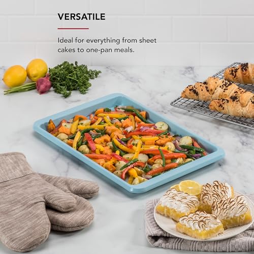 KitchenAid 10x15in Nonstick Aluminized Steel Baking Sheet, Mineral Water - color: Mineral Water, size: 10 x 15 Inch