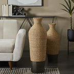 Deco 79 Seagrass Handmade Decorative Vase Tall Woven Floor Centerpiece Vase, Vase for Home Decoration 11" x 11" x 33", Brown - size: 11" x 11" x 33"