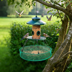 3PCS Bird Seed Catcher Tray 24 Inch Bird Seed Catcher Hanging Hoop Platform for Bird Feeders Includes S-Hooks, Adjustable Ropes & Portable Storage Pouch - size: 24 in