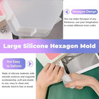 Resin Molds Silicone, Large Hexagon Silicone Molds Epoxy Resin Casting Craft Mold for Flower Preservation Bookends, Art Casting DIY Home Decor Wedding Valentine