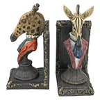 Design Toscano Serengeti Soiree Giraffe and Zebra Bookends - style: Giraffe and Zebra