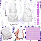 Seenelling 2 Pack Lavender Dream Gnomes Ready to Paint Your Own Statues 4'' DIY Unpainted Ceramics Figurines Kit Paintable Ceramics Art and Crafts Purple Fragrance Wonderland Journey Decor - style: Lavender Gnomes