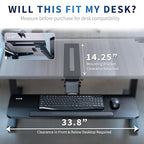 VIVO Adjustable Computer Keyboard and Mouse Platform Tray, 34 x 10 inch Ergonomic Under Table Desk Mount Drawer Underdesk Shelf, Black, MOUNT-KB36B - color: Black, size: 34"