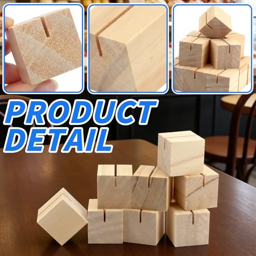 30Pcs 1.2x1.2 Inches Wood Table Number Stands, Wood Place Card Holders, Picture Holder Acrylic Sign Holdersr for Wedding, Ceremony, Birthday, Party, Home Decoration, Events - size: 1.2" 30pcs