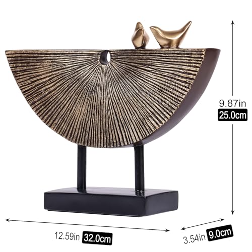 orenm Vintage Gold Home Decor Statues,Modern Abstract Sculpture Decor,Unique Line Decor for Home Interior Accent Decor Aesthetics,Living Room,Office, Coffee Table, Shelf Sculpture (Vintage Gold)