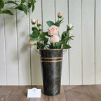Hosley Set of 4 Metal Vases with Zinc Finish 9 Inch High Ideal Gift for Wedding Special Occasion Home Office Dried Floral Arrangements - color: Zinc2
