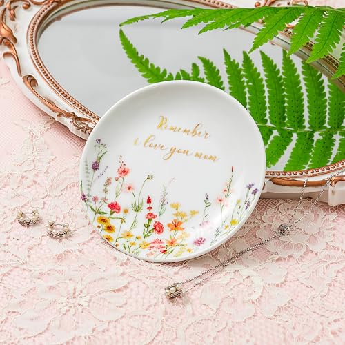 Crisky Jewelry Ring Dish for Mom Birthday Gifts Thinking of You Gift for Mother's Day Gift from Daughter Son for Easter Thanksgiving Christmas Valentine Gift Ideas (I Love You Mom) Thrinket Tray - style: Mom I Love You