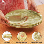 Radicaln Marble Serving Tray 10" Inches Green Handmade Round Trays for Party Supplies Ideal Food & Cafeteria Trays for Kitchen, Serving Dishes & Platter - color: Green