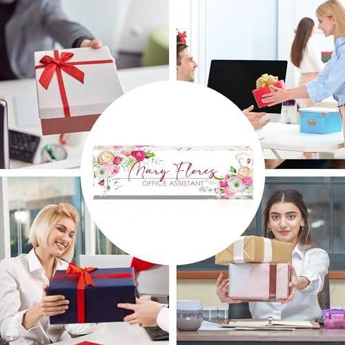 Personalized Desk Name Plate - Custom Gifts for Professionals & Employees - color: Flower 1