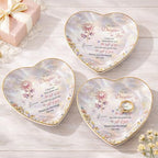 Personalized Daughter in Law Gifts Heart Shaped Jewelry Dish, Sentimental Gift from Mother-in-law, Custom Birth Flower, Birthday Gift for Daughter in Law Appreciation Present - color: Daughter In Law 132