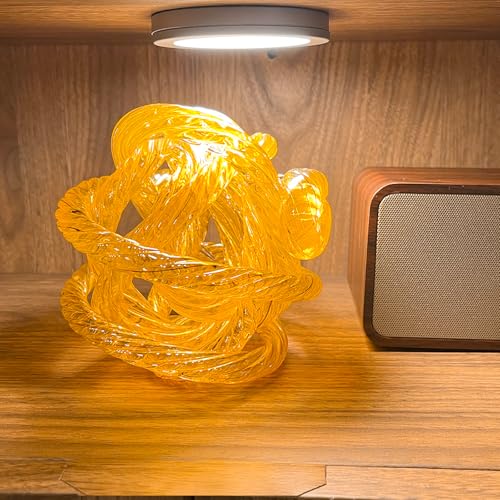 Glass Knot Teal Orbit Ball - 6 Inch Hand Blown Infinity Sculpture Decor Glass Orbit Home Decor Table Decoration Interio Art - color: Orange, size: 6" Diameter