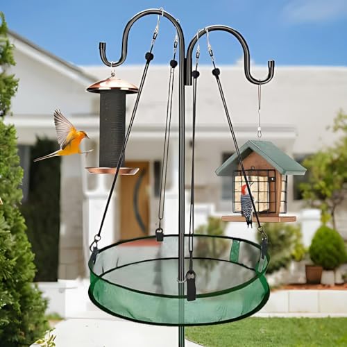 Bird Seed Catcher Tray for Hanging Bird Feeder Platform, 20 inches Birdseed Hoop for Hummingbird Feeders Bee Feeder Outdoor Garden Hanging Tray(1PC-) - color: 1PC-