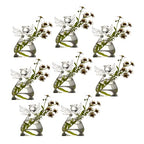 Angel Design Glass Vases Clear Flower Plant Terrarium Container Hanging Vase Wedding Decor Garden Ornaments Hanging Planter (Pack of 8) - size: 8 pcs