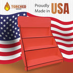 Wooden Portable Retail Table Display Stand Countertop 3 Step Riser Craft Shows, Farmers Markets Tradeshows |No Hardware Assembly Flat Pack Soap Display CBD Jewelry Spices Cups Tumblers Coasters - color: Red