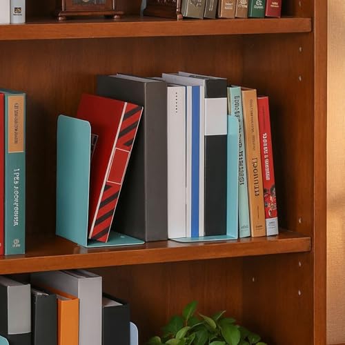 6 Pairs Metal Bookends Book Stopper for Shelves Office Book Holder Library Bookend for Heavy Books Desk Home Bookshelf School