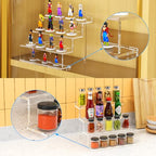 NIUBEE Acrylic Riser Display Shelf, Clear Display Stand for Amiibo Funko POP Figures,4 Tier Cupcakes Stand Perfume Organizer and Storage (9 Inch Small) - size: 9 inch