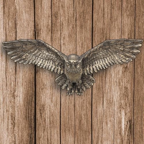 Veronese Design 21 5/8 Inch Steampunk Owl Open Wings Cold Cast Resin Bronze Finish Animal Wall Sculpture Plaque