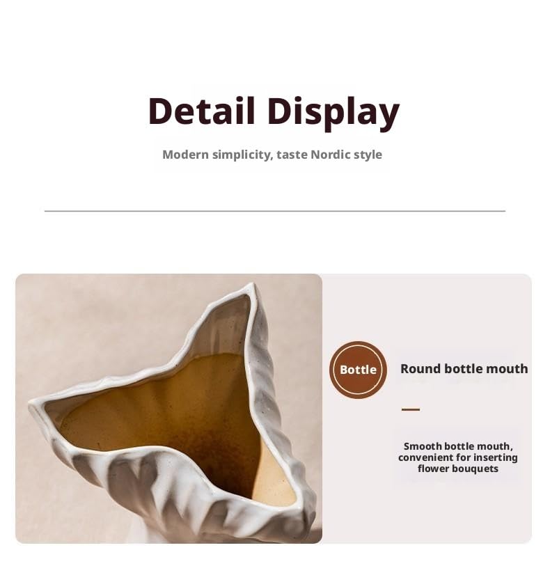Geometric Ceramic Vase, Abstract Art Home Decor - Modern American Style Entryway Vase for Living Room, Office & Floral Arrangements