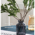 OFFIDIX Glass Vase,6 * 4.1in Large Volume Geometric Faceted Design Flower Vase - color: Black