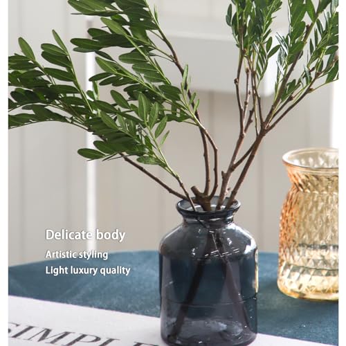 OFFIDIX Glass Vase,6 * 4.1in Large Volume Geometric Faceted Design Flower Vase - color: Black