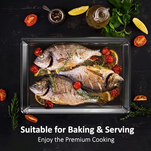 Ums 4.6-Qt (14'' x 10'' x 2.3'') Glass Baking Dishes for Oven, Borosilicate Glass Casserole Dish, Casserole Dishes for Oven, Microwave and Dishwasher Safe Clear Bakeware - size: 4.6 QT